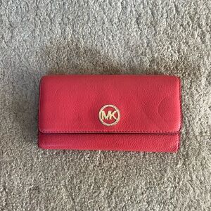 Michael Kors Coral Leather Wallet